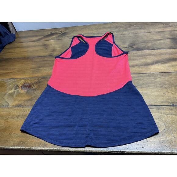 Athleta Women’s Racerback Tank Top Size Small Pink Blue Mesh Panels - Picture 7 of 7